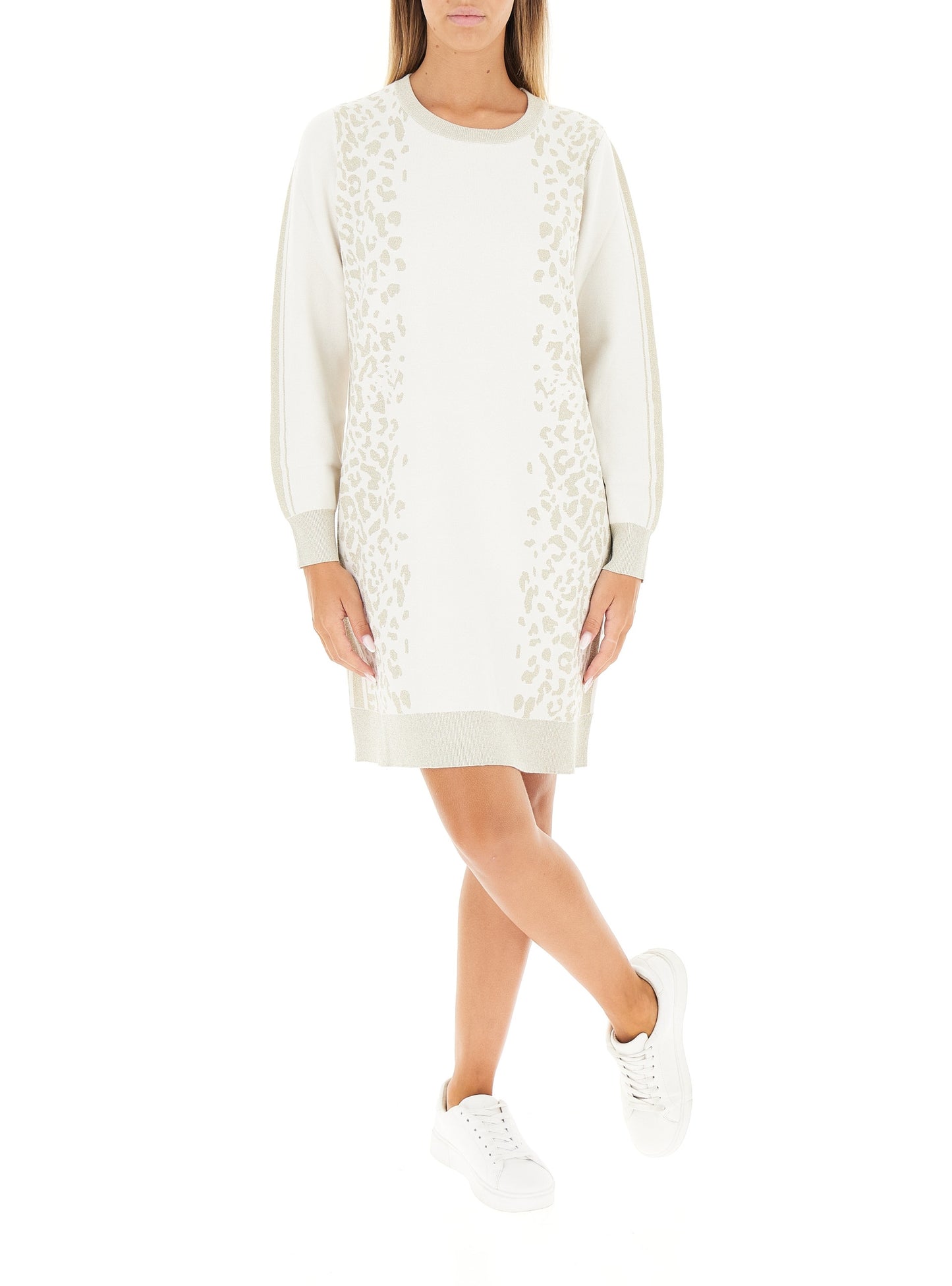 LIU JO Abito in maglia jacquard fantasia animalier