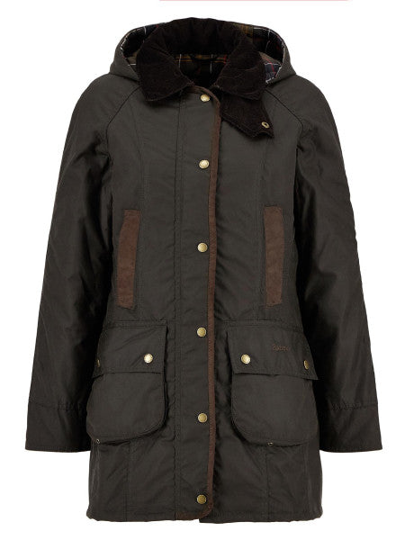BARBOUR Giubbotto parka imbottito LADY BOWER WAX JACKET