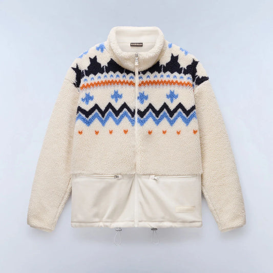 NAPAPIJRI Giubbotto felpa in pile con fantasia jacquard T-ANSEI FZ W
