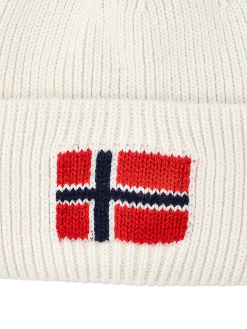 NAPAPIJRI Cappello a cuffia in maglia con risvolto e bandiera unisex F-EVEI