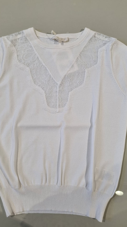 KOCCA Maglia maniche corte con inserti in pizzo scollo a V