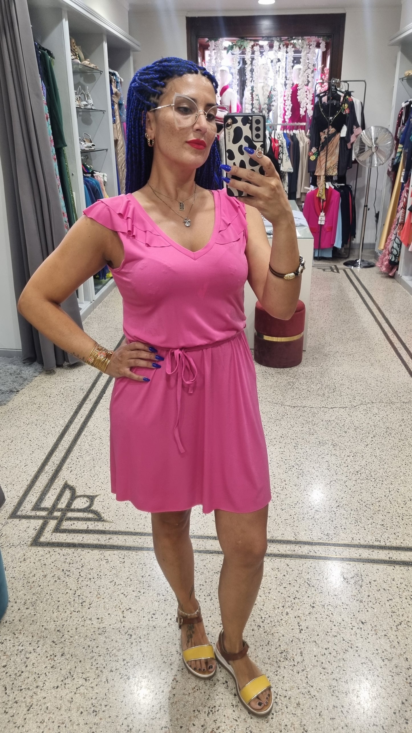 MARKUP Abito corto in jersey con cinta