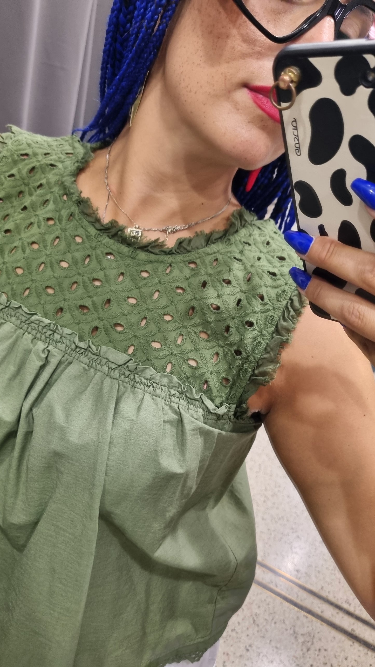 MARKUP Top bitessuto con macramè