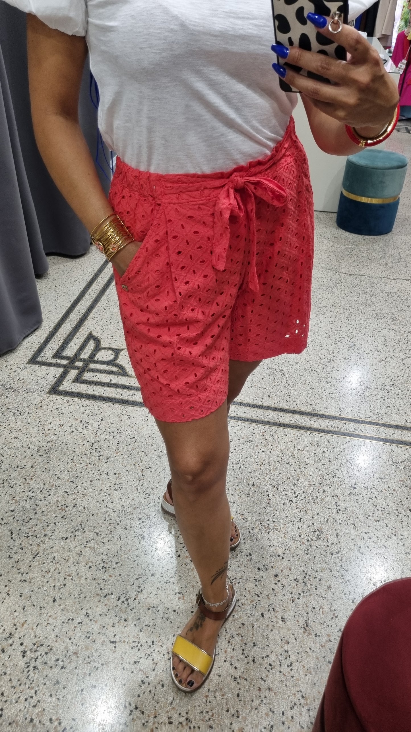 MARKUP Short macramè con cinta