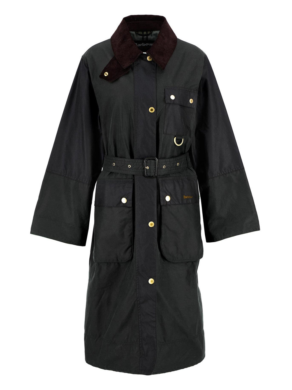 BARBOUR Trench cerato oversize con cinta MILDA WAX JKT