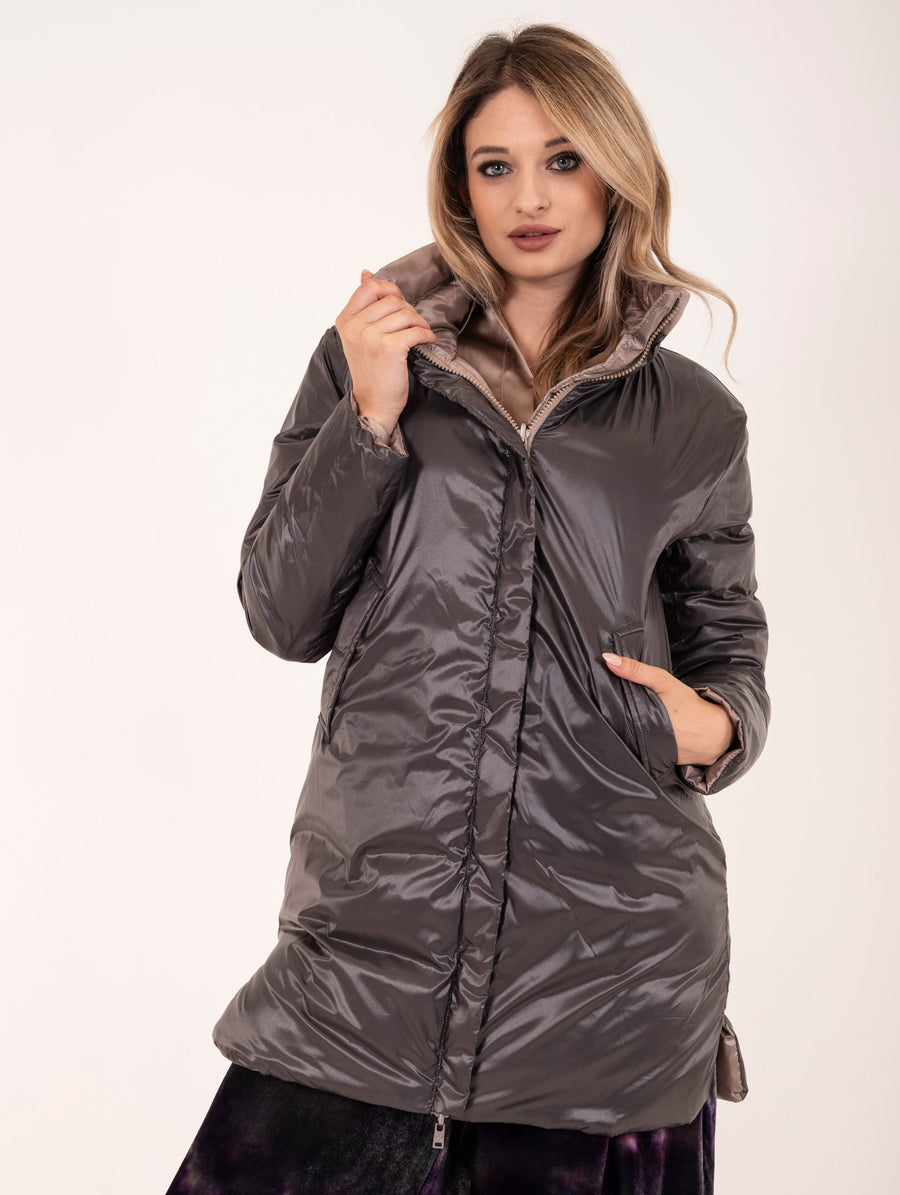 PEOPLE OF SHIUBUYA Cappottino media lunghezza reversibile sabbia/grigio