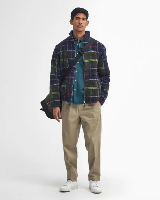 Barbour Giubbotto in Pile sherpa con motivo tartan