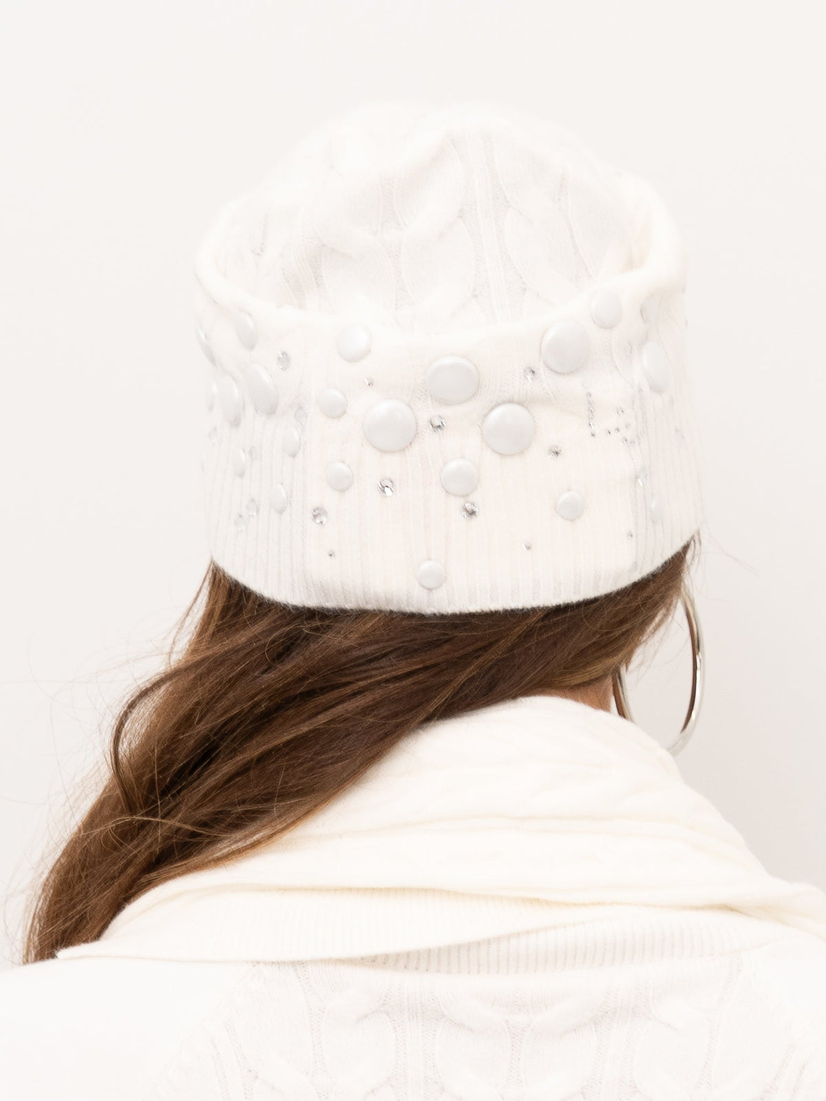 LIU JO Cappello in maglia a trecce con borchie