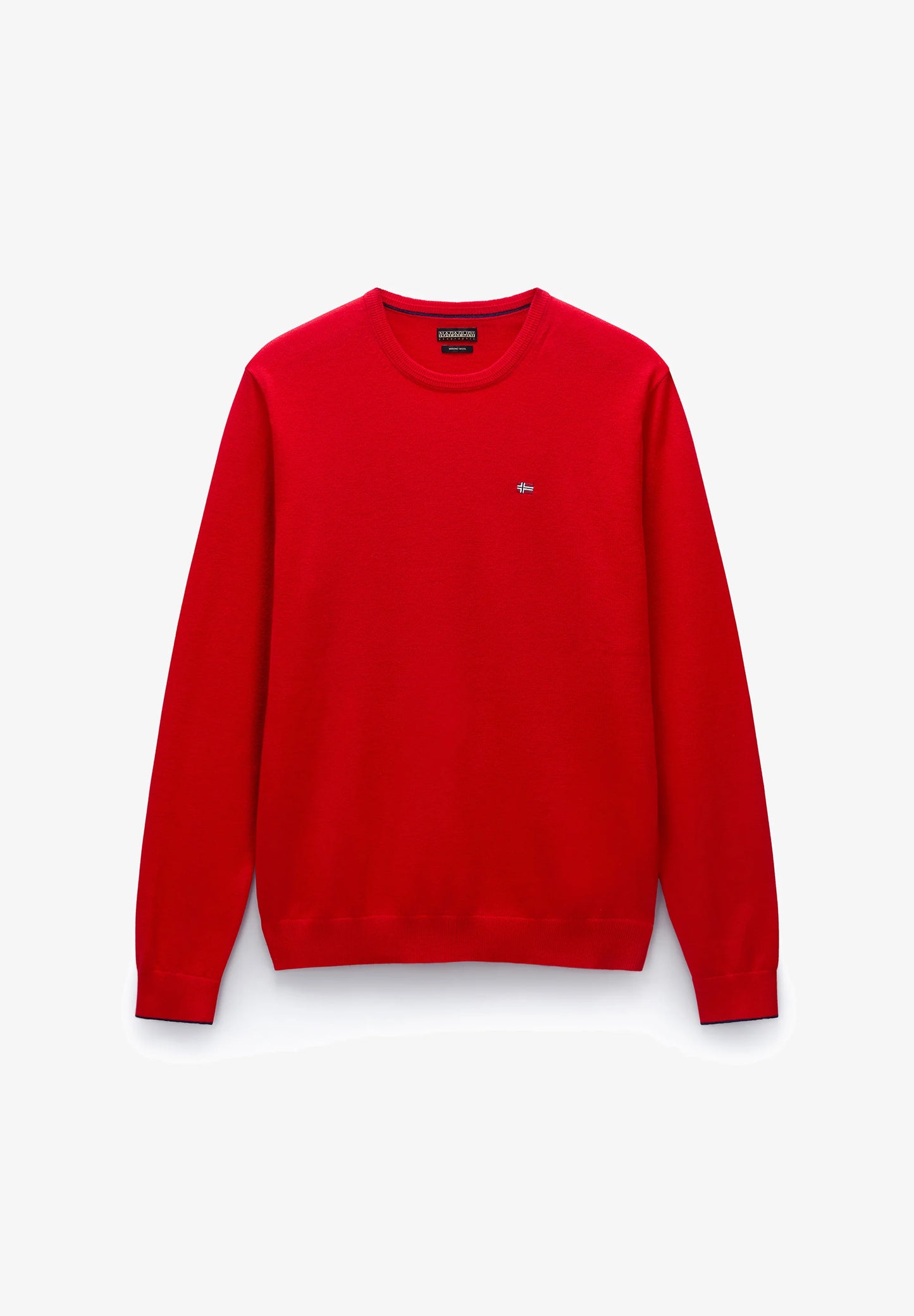 NAPAPIJRI Maglia girocollo in lana merinos con logo bandiera ricamato DAMAVAND C