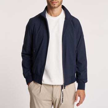 PEOPLE OF SHIBUYA Giubbotto bomber estivo in tessuto tecnico traspirante blu