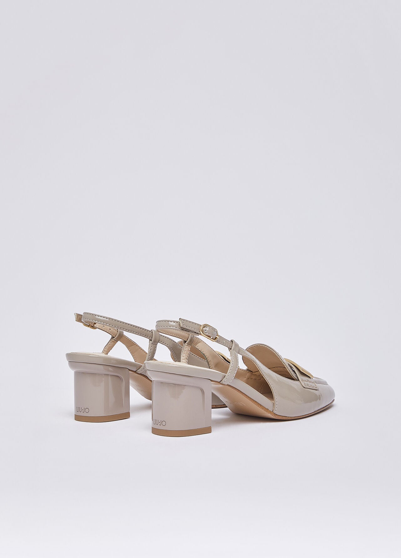 LIU JO Scarpe mocassini slingback in vinile beige BENNY 02