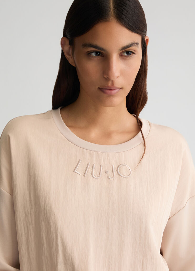 LIU JO Felpa girocollo in misto viscosa interlock TA5121