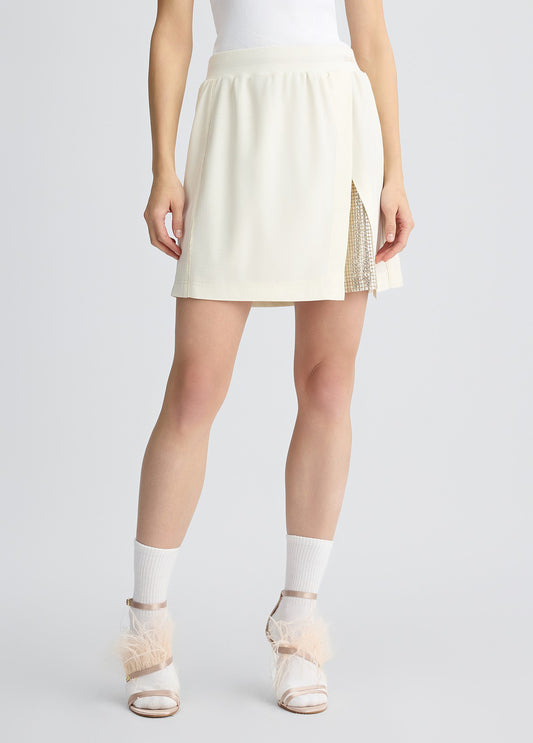 LIU JO Minigonna panna con paillettes colore oro in jersey stretch