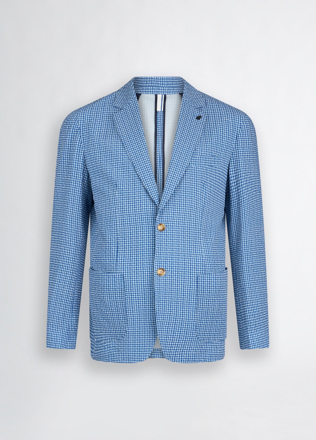 LIU JO Giacca blazer da uomo in seersucker azzurro bianco