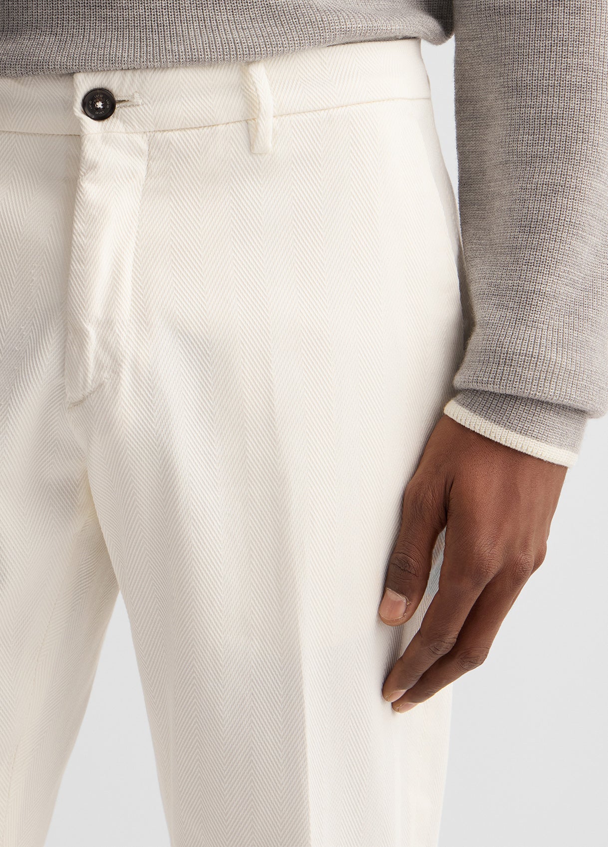 LIU JO Pantaloni chino uomo in tessuto rescato diagonale