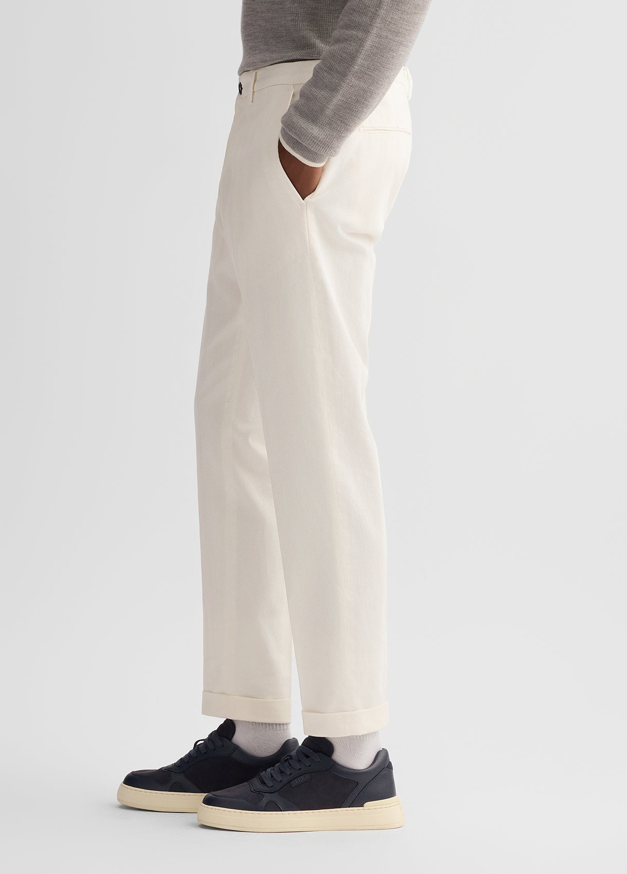 LIU JO Pantaloni chino uomo in tessuto rescato diagonale