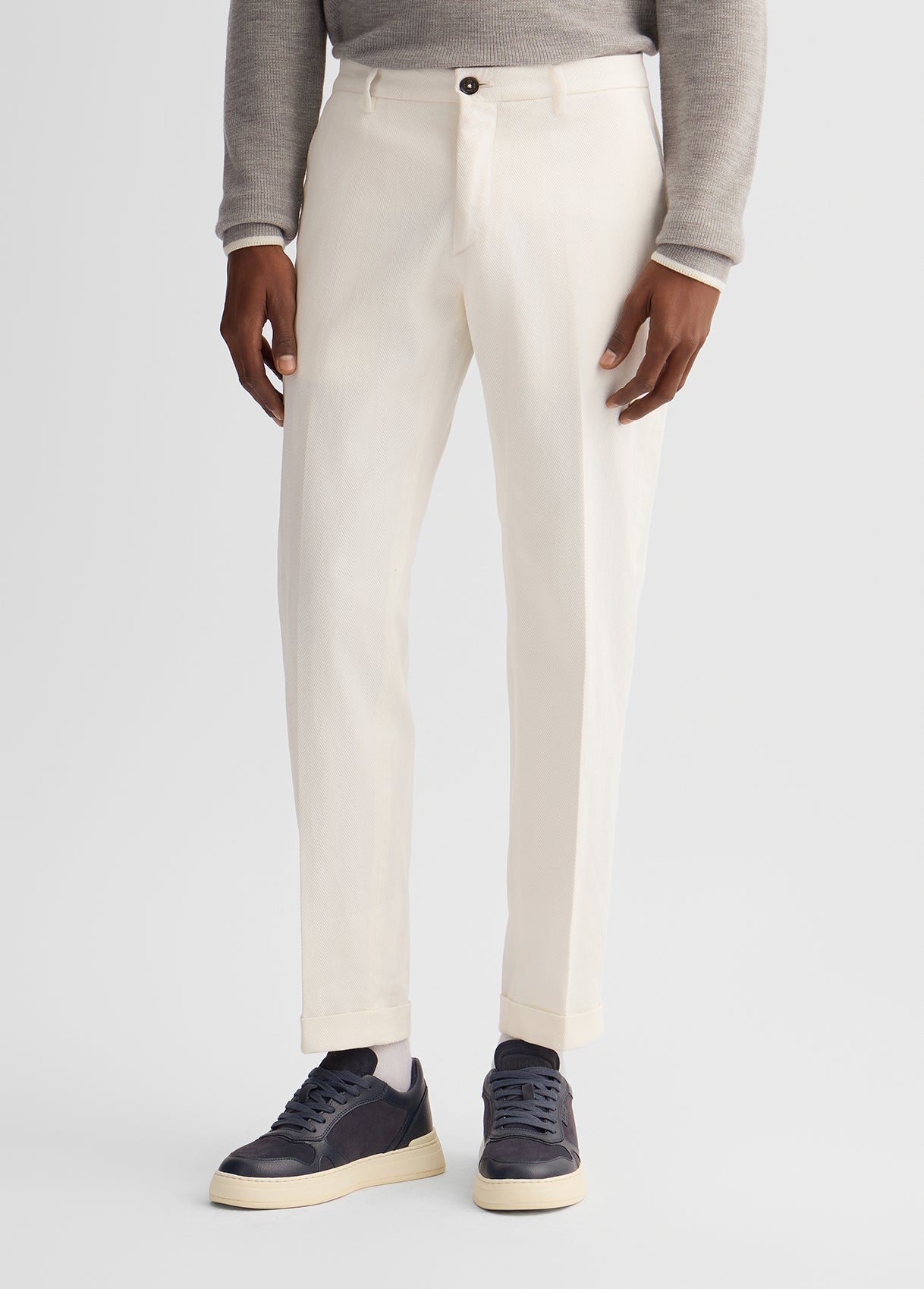 LIU JO Pantaloni chino uomo in tessuto rescato diagonale