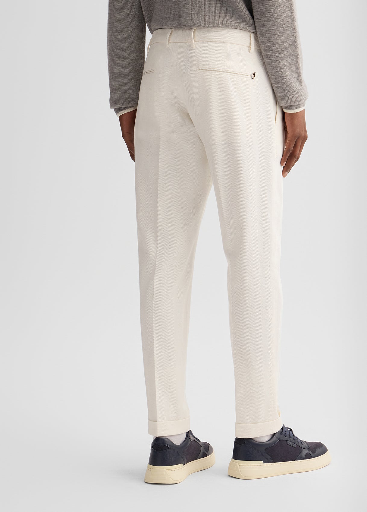 LIU JO Pantaloni chino uomo in tessuto rescato diagonale