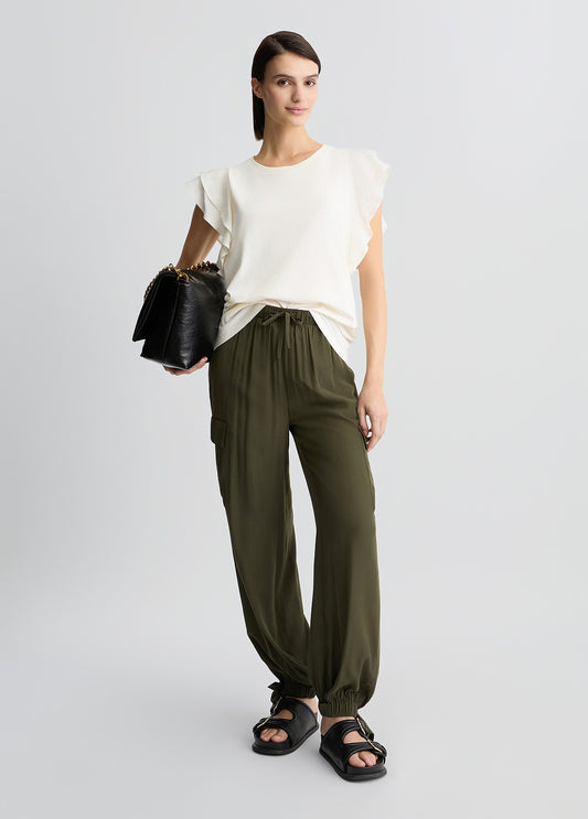 LIU JO T-Shirt girocollo con rouches sulle maniche