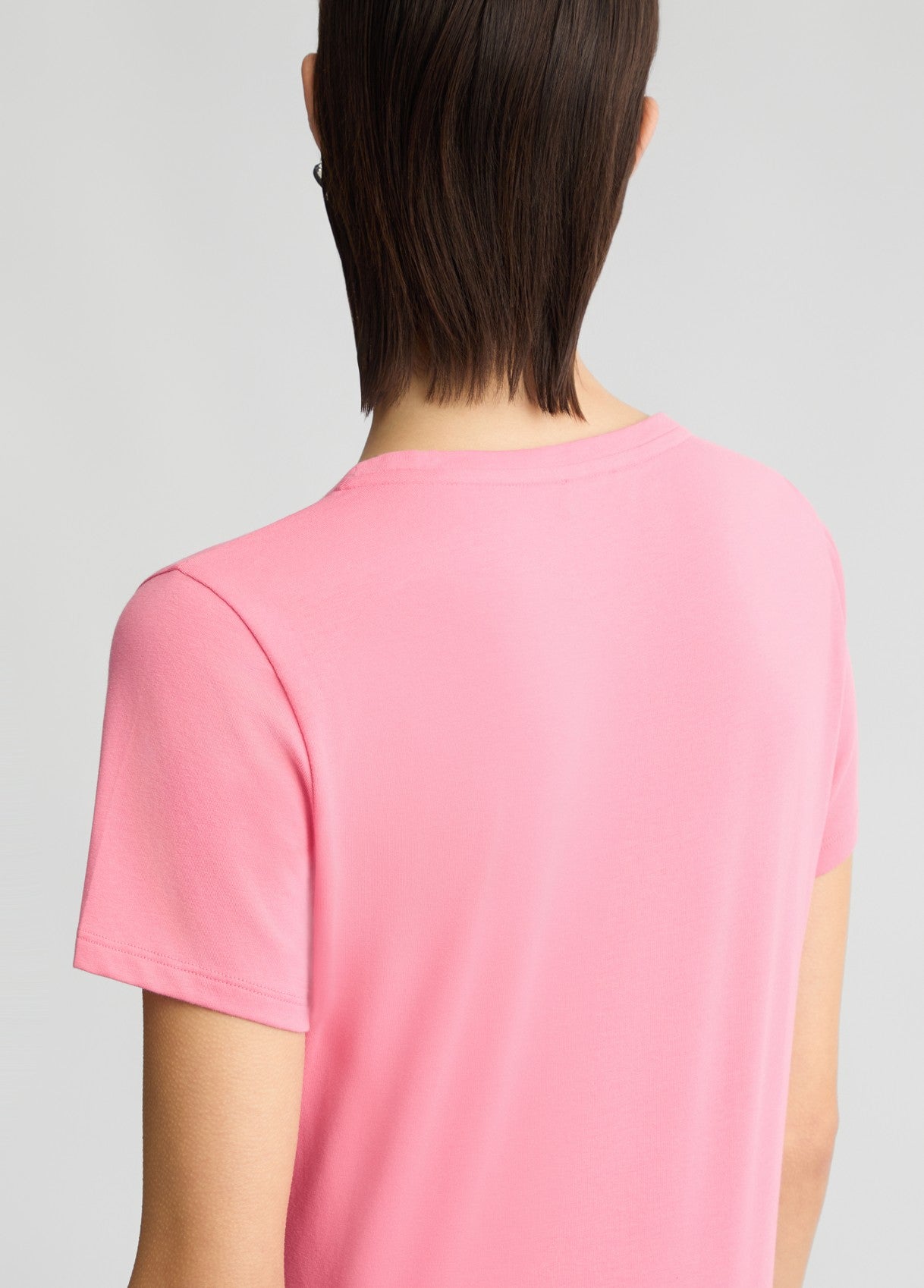 LIU JO T-Shirt maniche corte girocollo rosa con strass a raggiera rosa bianca o nera