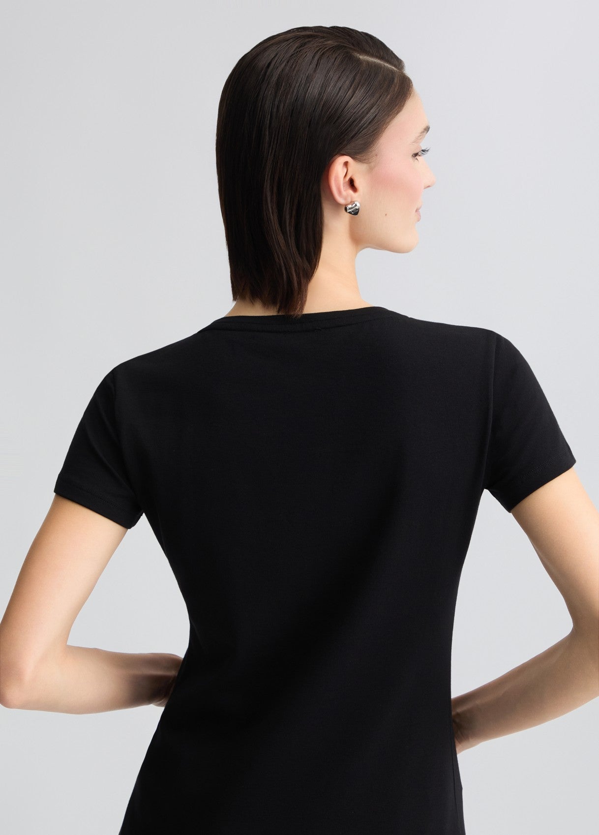 LIU JO T-Shirt maniche corte girocollo rosa con strass a raggiera rosa bianca o nera