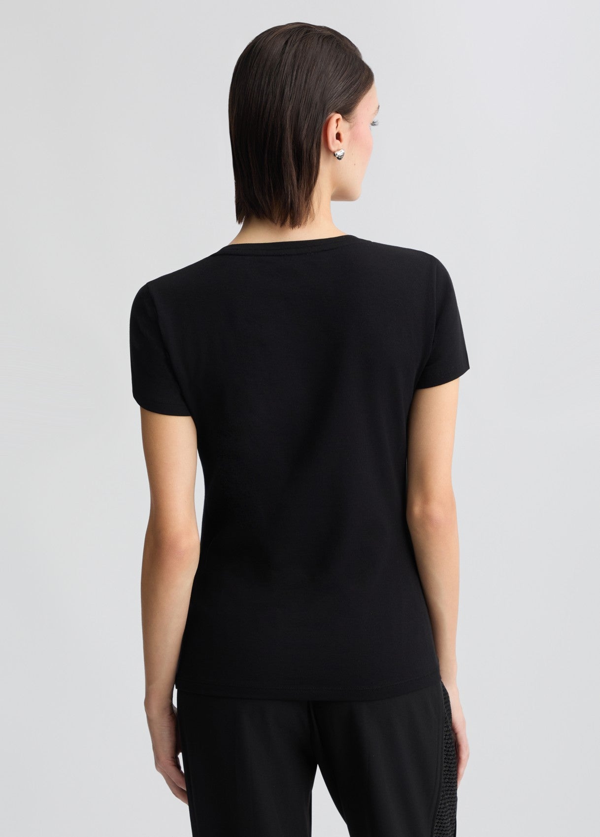 LIU JO T-Shirt maniche corte girocollo rosa con strass a raggiera rosa bianca o nera