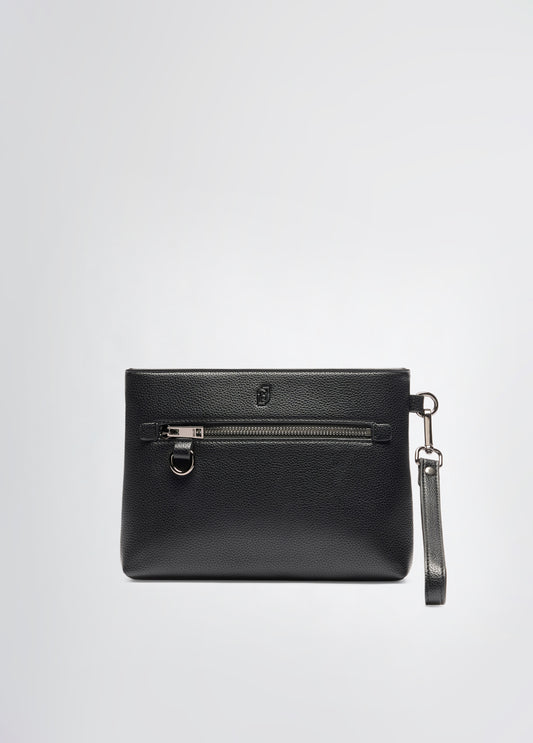 LIU JO Borsa pochette uomo con zip e manicotto blu e nero