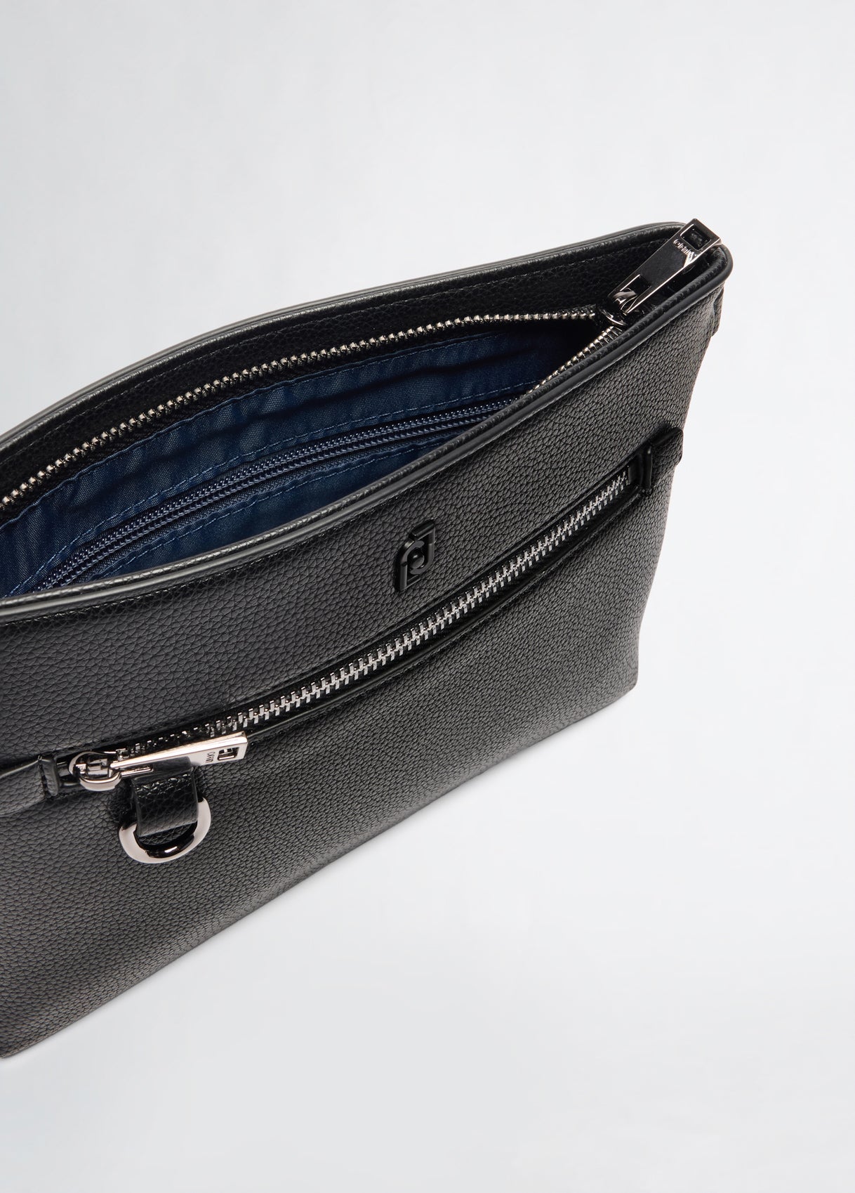 LIU JO Borsa pochette uomo con zip e manicotto blu e nero