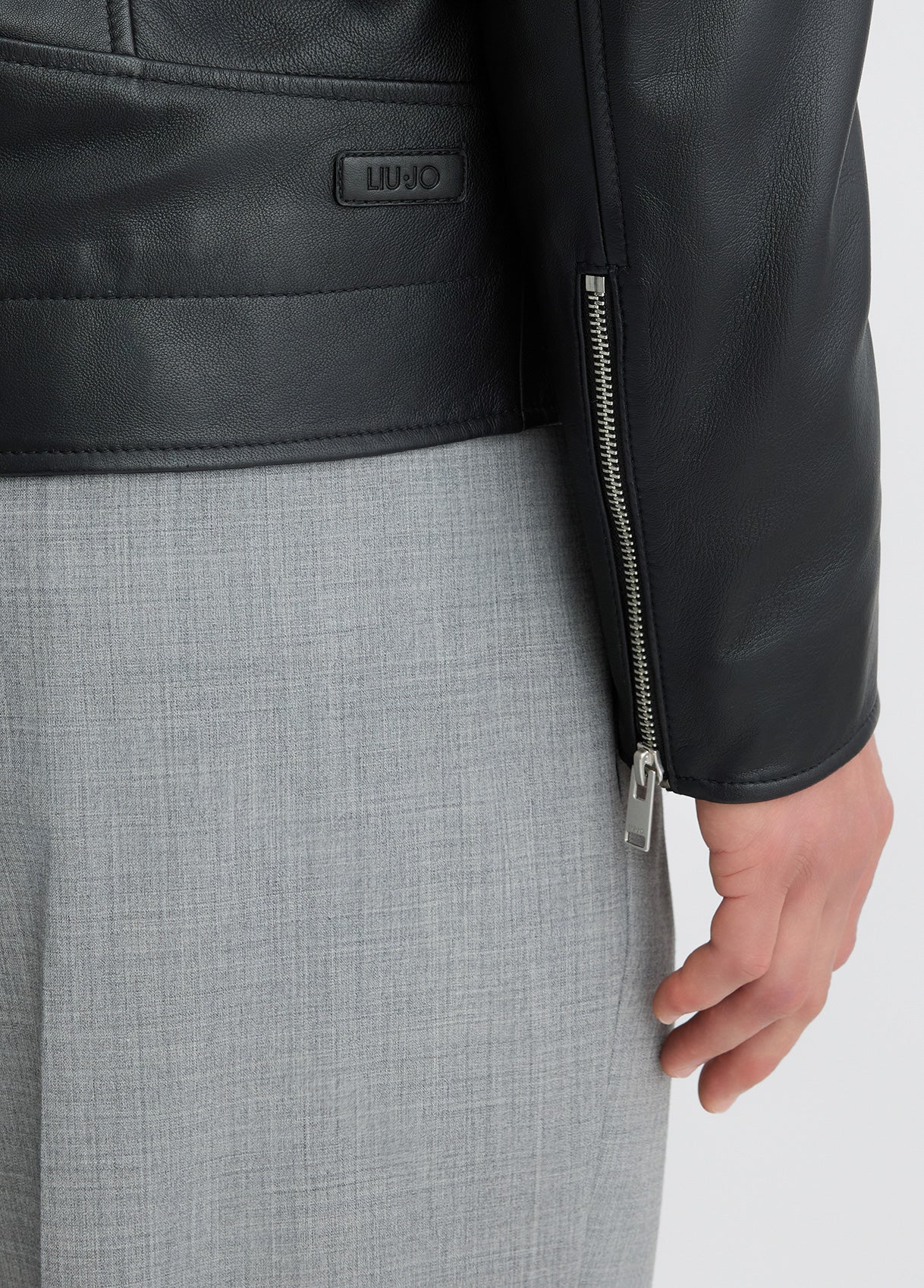 LIU JO Giubbotto uomo vera pelle biker nero QA5246