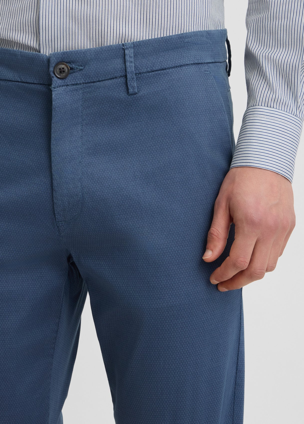 LIU JO Pantaloni uomo chino microperato bluette jacquard