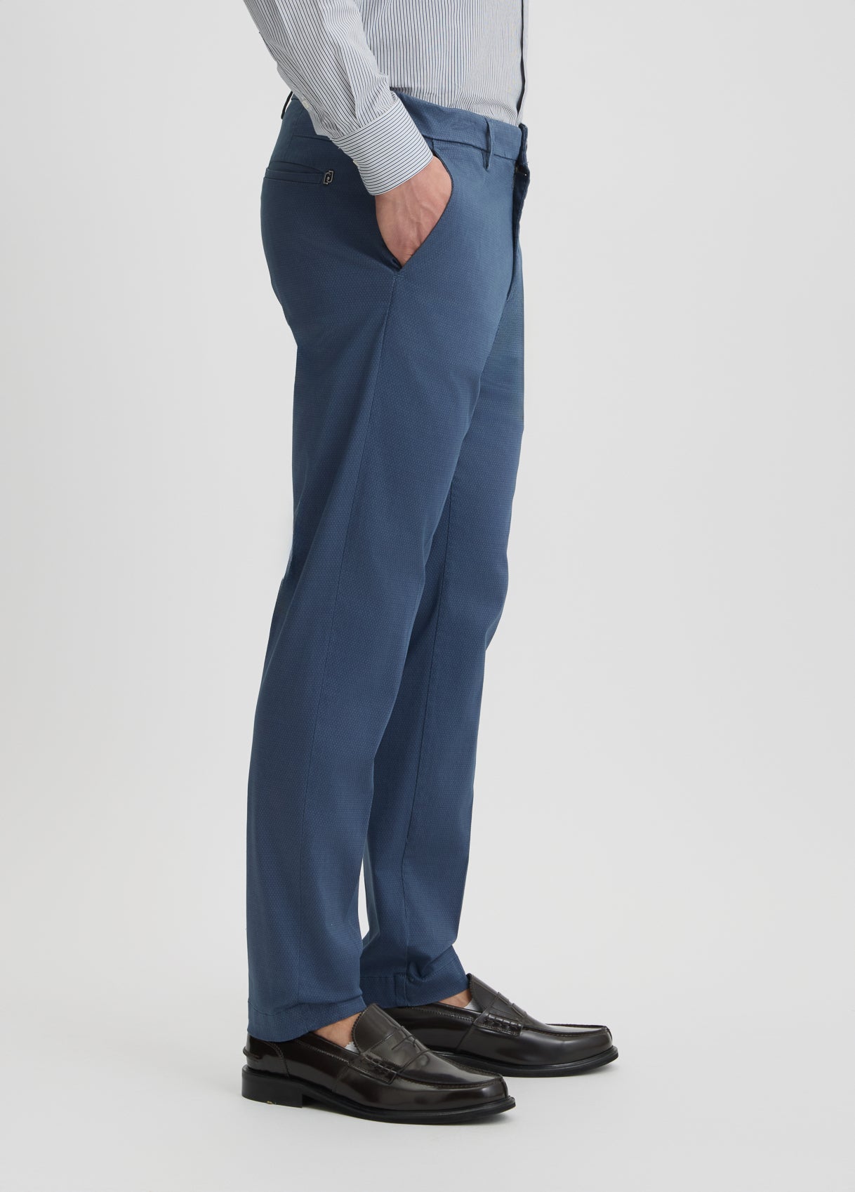 LIU JO Pantaloni uomo chino microperato bluette jacquard
