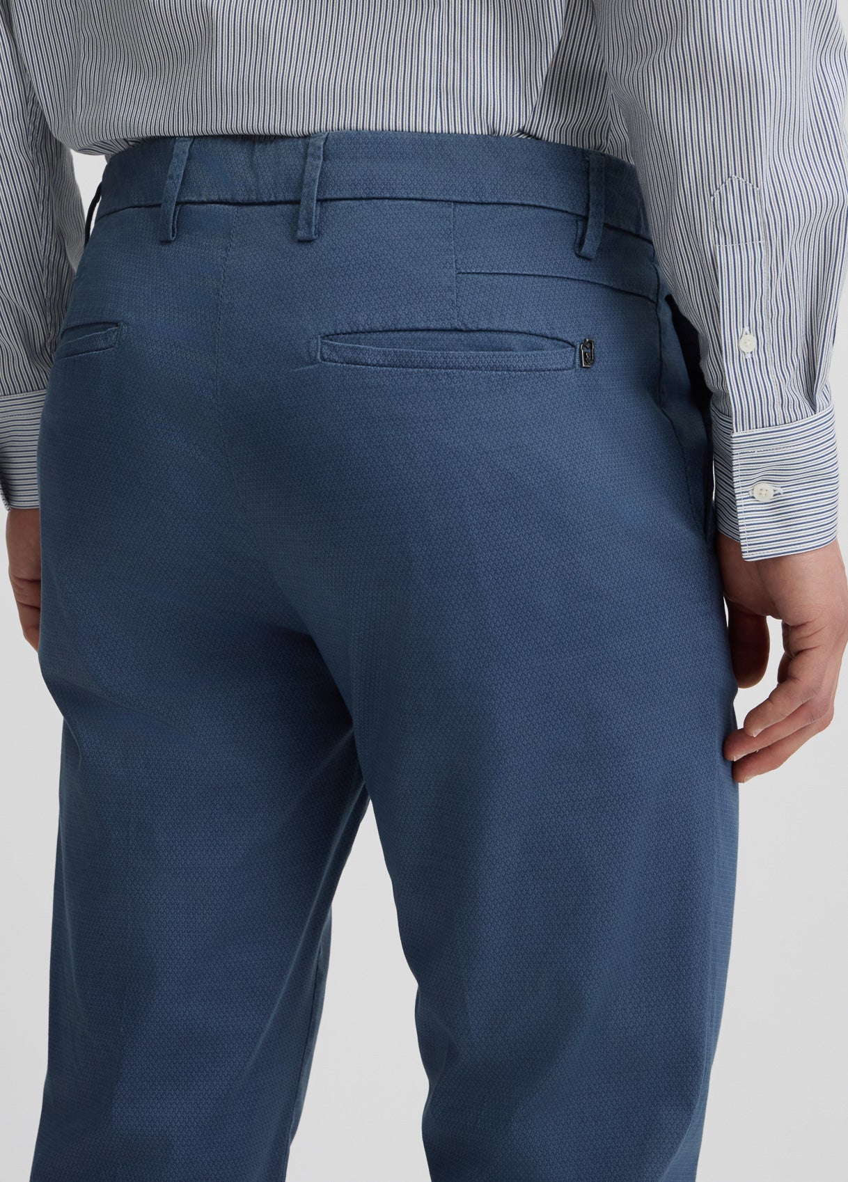 LIU JO Pantaloni uomo chino microperato bluette jacquard