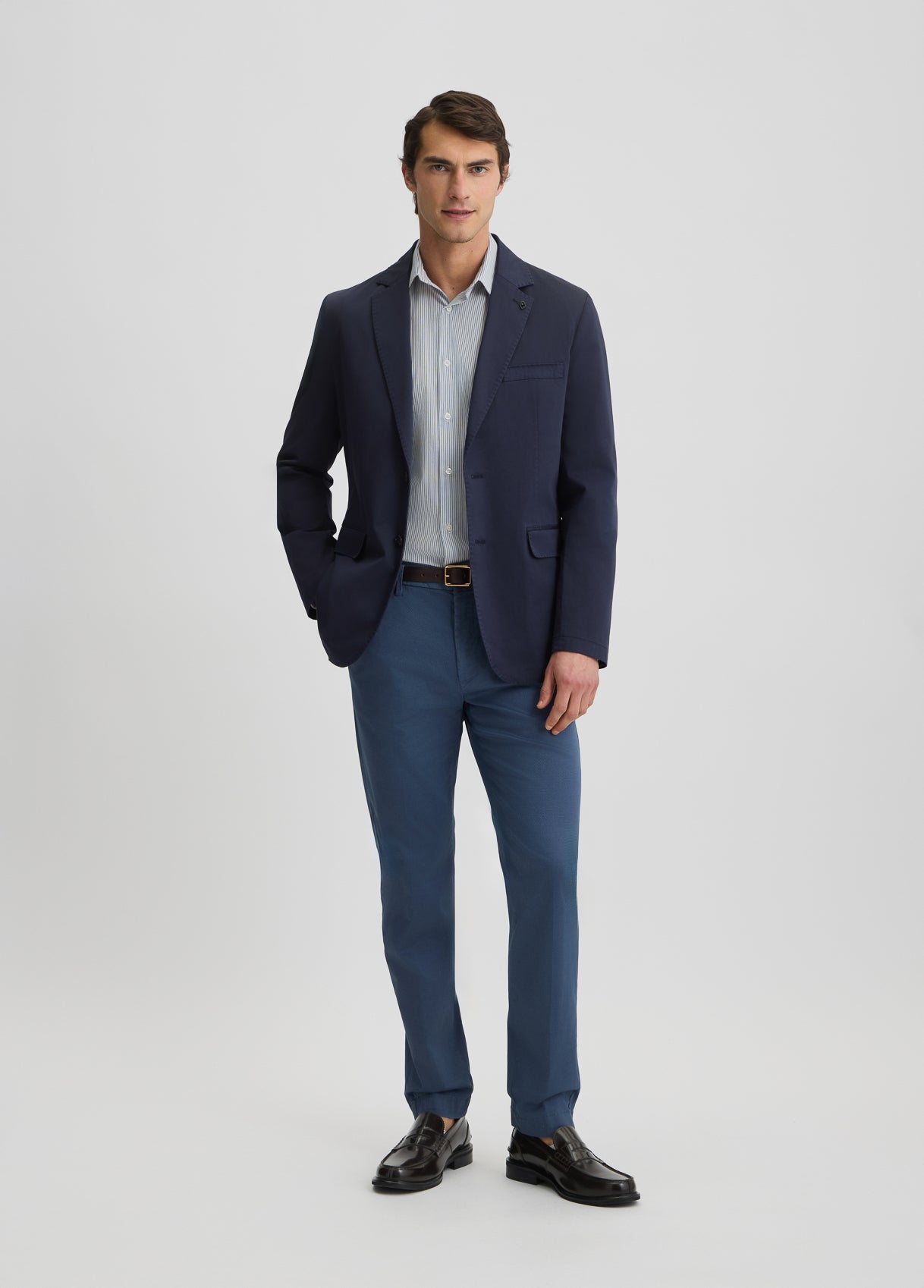 LIU JO Pantaloni uomo chino microperato bluette jacquard