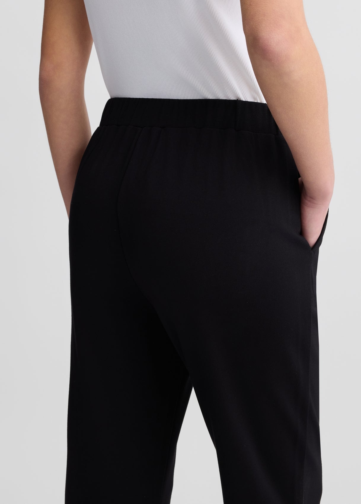 LIU JO Pantaloni flare in jersey con spacco frontale nero e blu