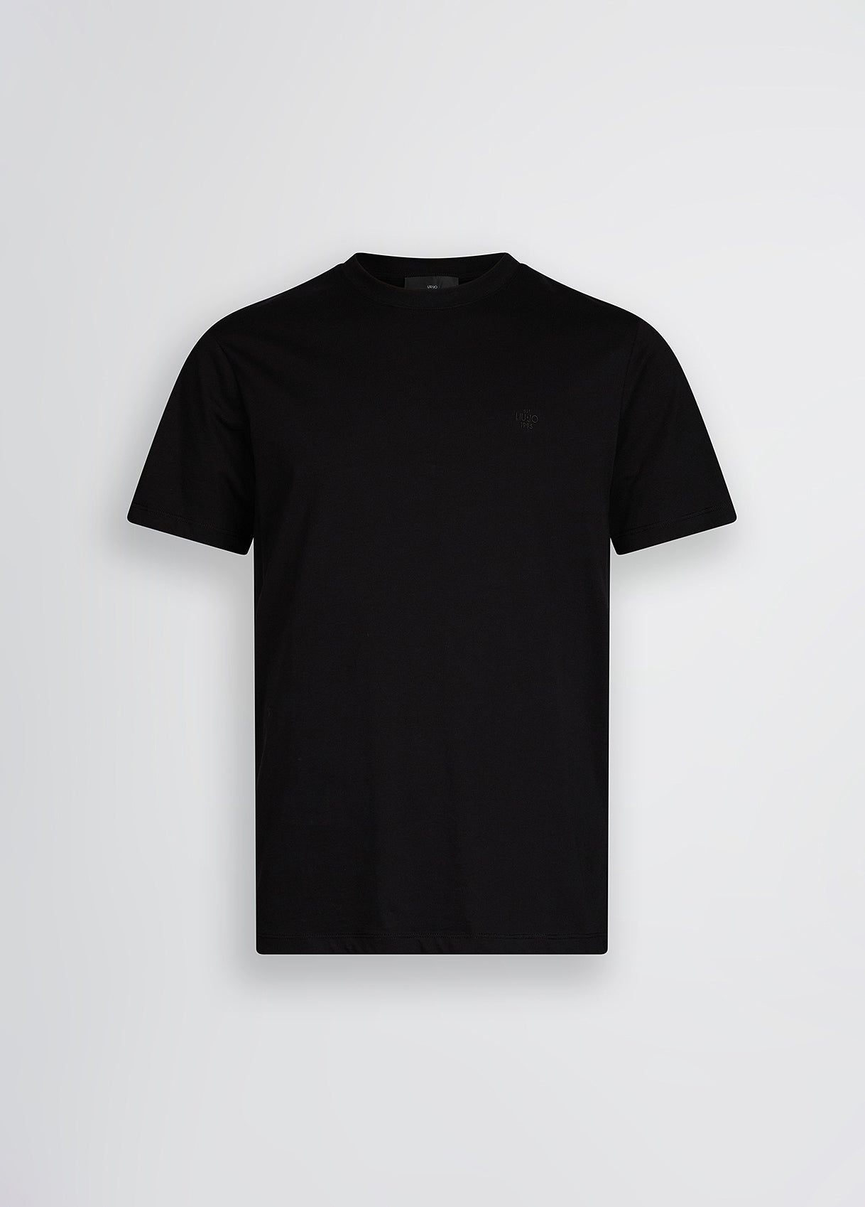 LIIU JO T-Shirt uomo maniche corte girocollo con logo piccolo gommato tono su tono