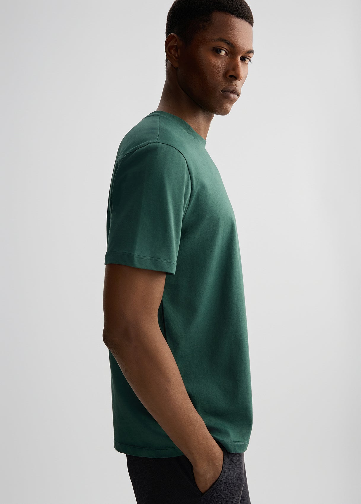 LIIU JO T-Shirt uomo maniche corte girocollo con logo piccolo gommato tono su tono