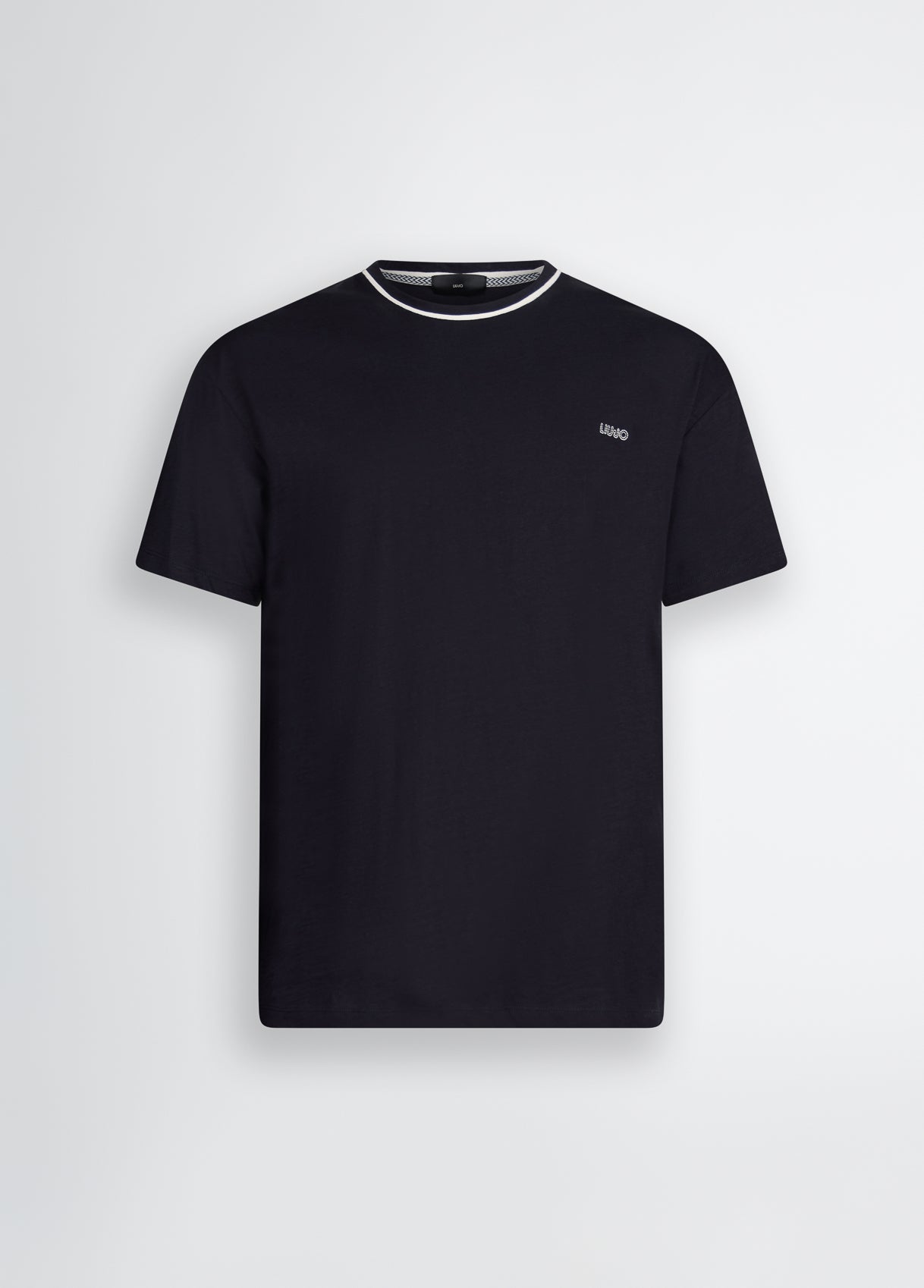 LIU JO T-Shirt uomo maniche corte blu girocollo con contrasto bianco