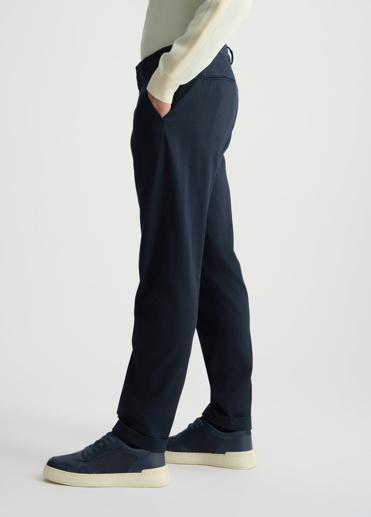 LIU JO Pantaloni chino uomo in tessuto rescato diagonale