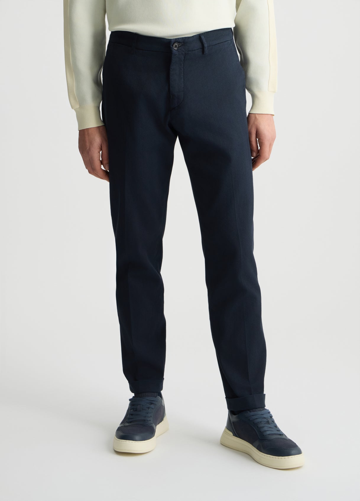 LIU JO Pantaloni chino uomo in tessuto rescato diagonale