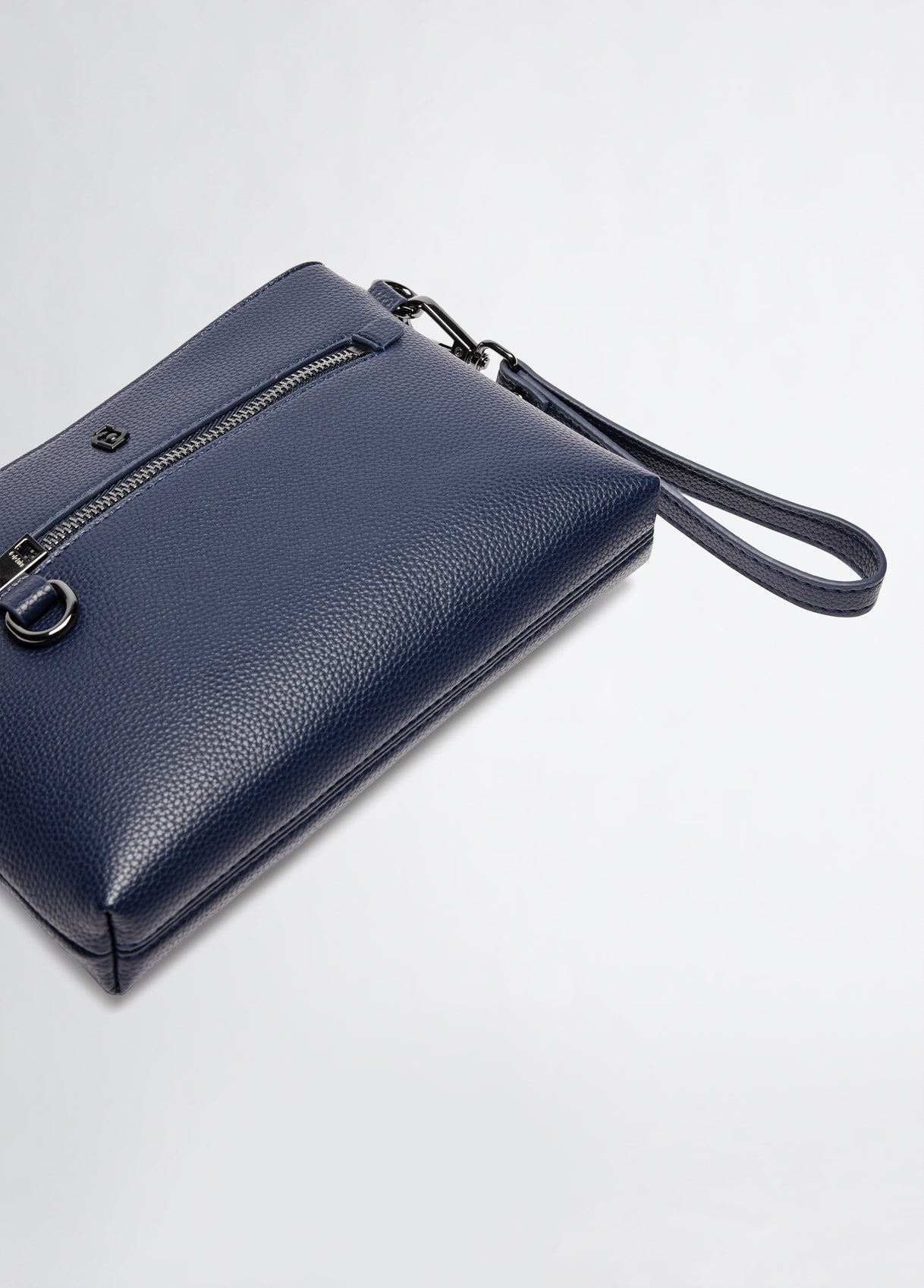 LIU JO Borsa pochette uomo con zip e manicotto blu e nero