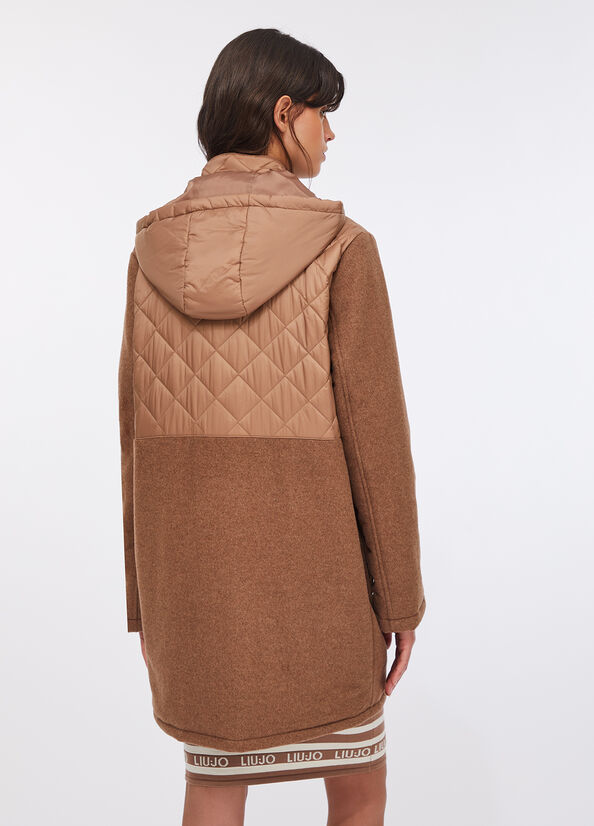 LIU JO Cappotto parka bitessuto colore cioccolato