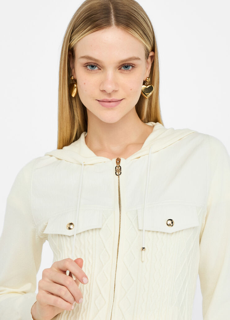 LIU JO Maglia cardigan con zip bitessuto