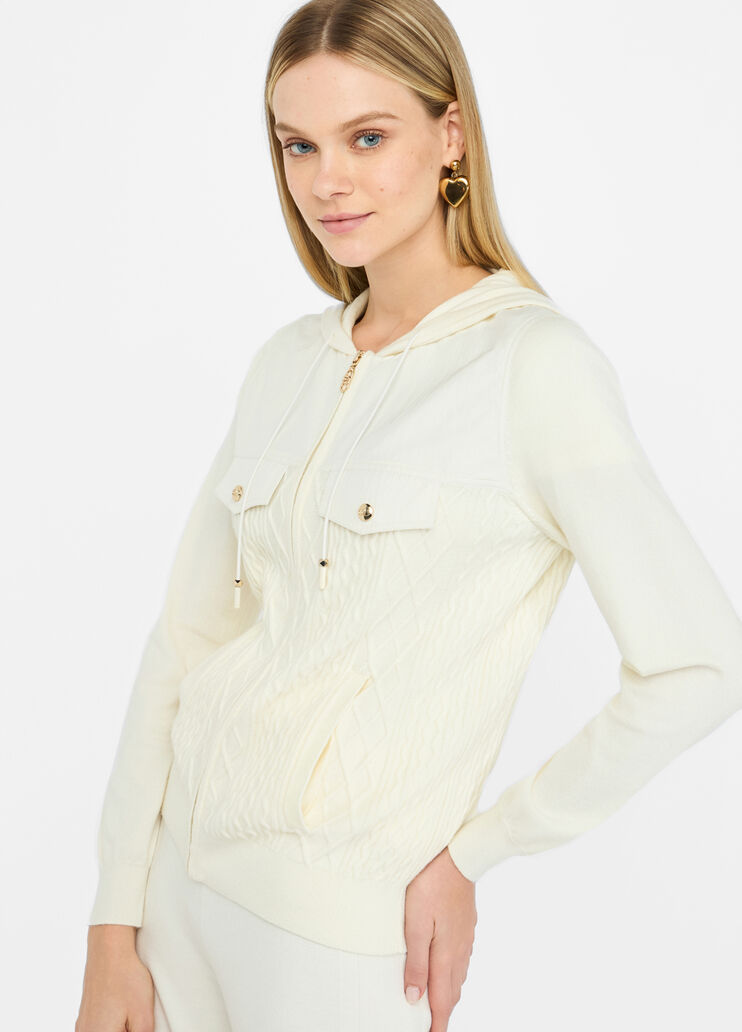 LIU JO Maglia cardigan con zip bitessuto
