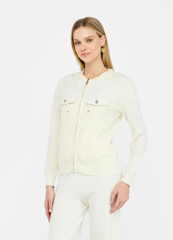 LIU JO Maglia cardigan con zip bitessuto