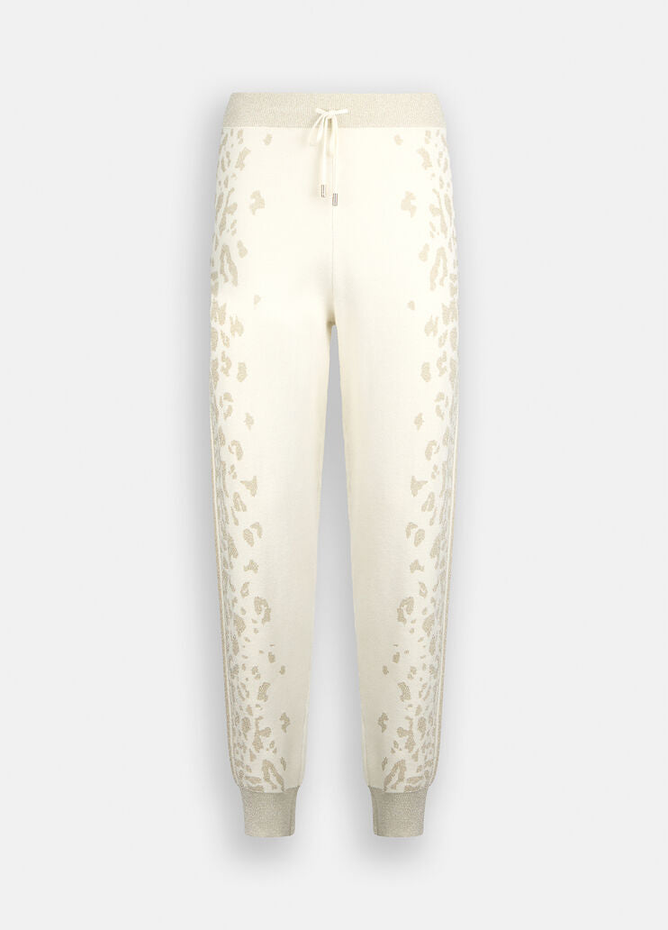 LIU JO Pantaloni in maglia con bande laterali animalier