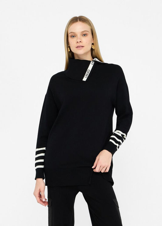 LIU JO Maglia dolcevita con collo con risvolto