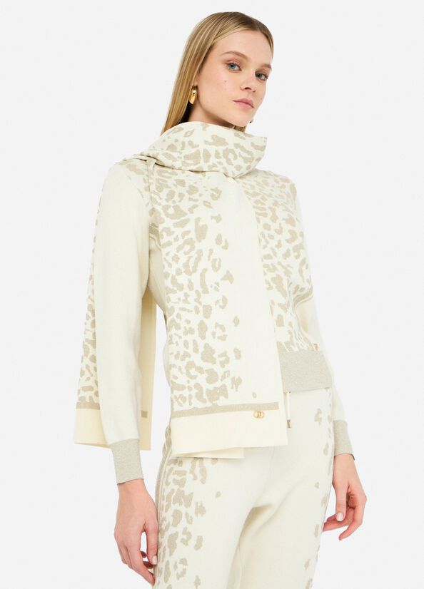 LIU JO Sciarpa in maglia fantasia jacquard animalier