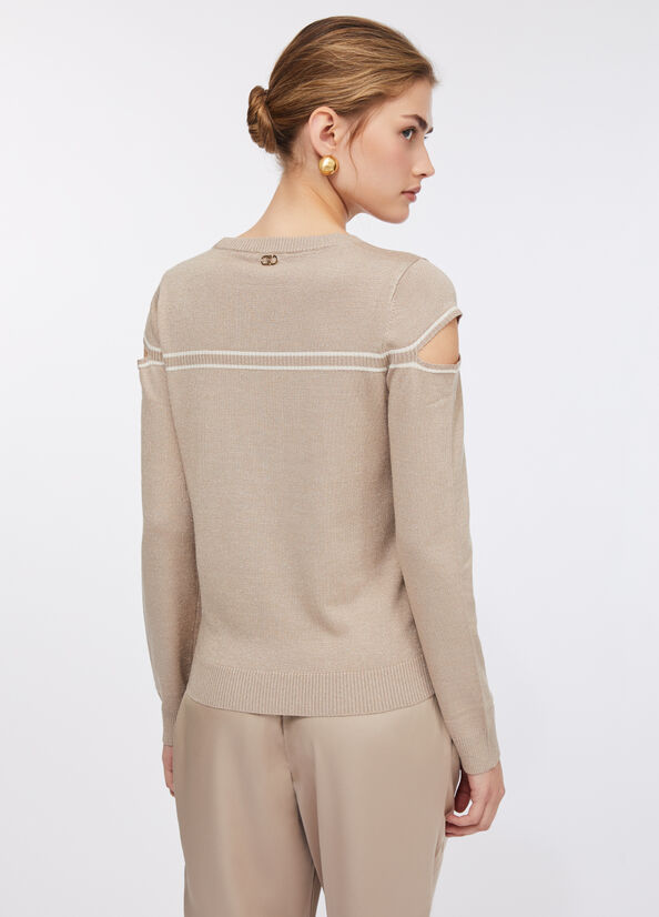 LIU JO Maglia in filo lurex con oblò sulle spalle