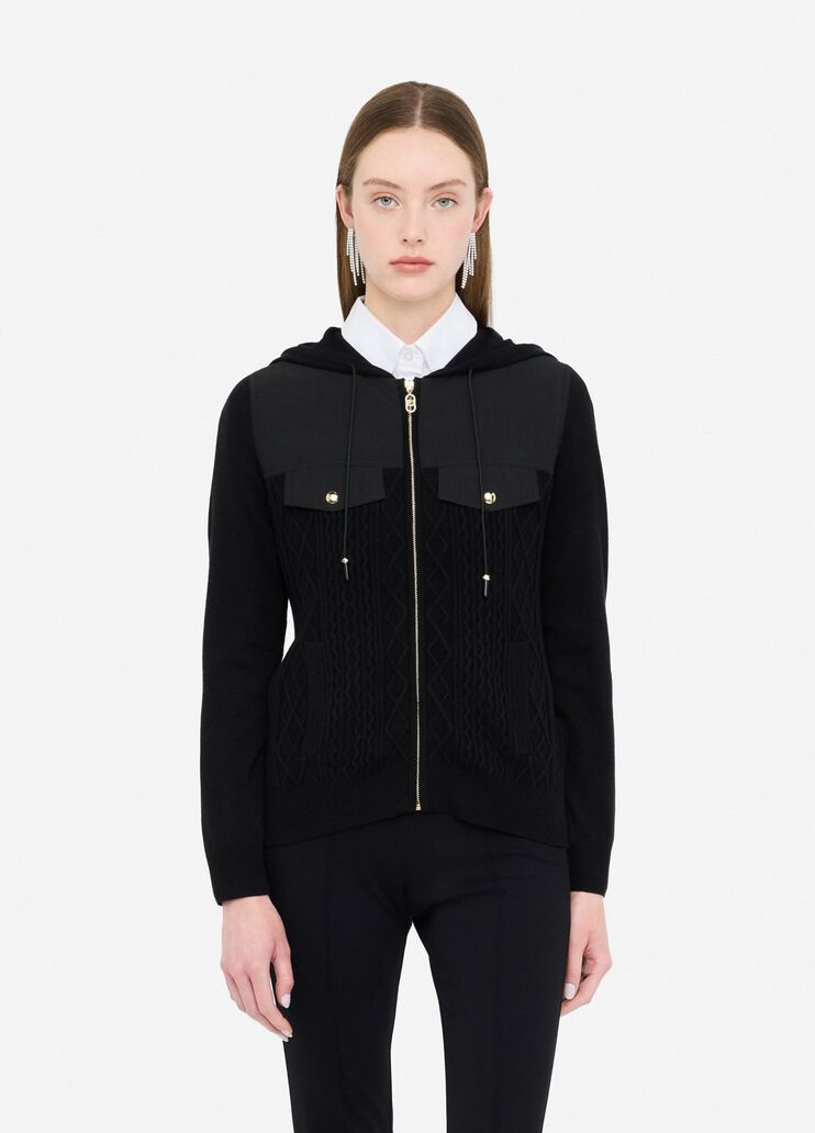 LIU JO Maglia cardigan con zip bitessuto