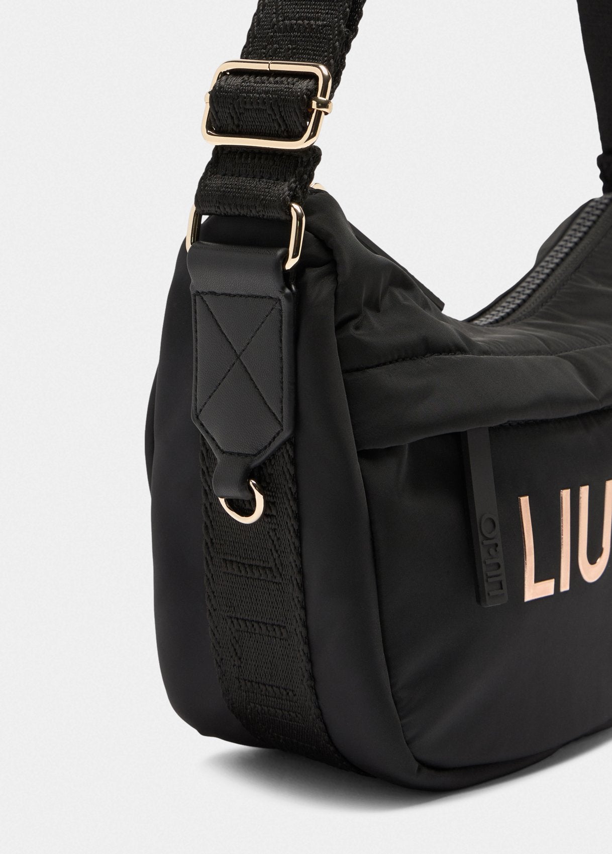 LIU JO Borsa a tracolla in nylon con logo metallico TF5081